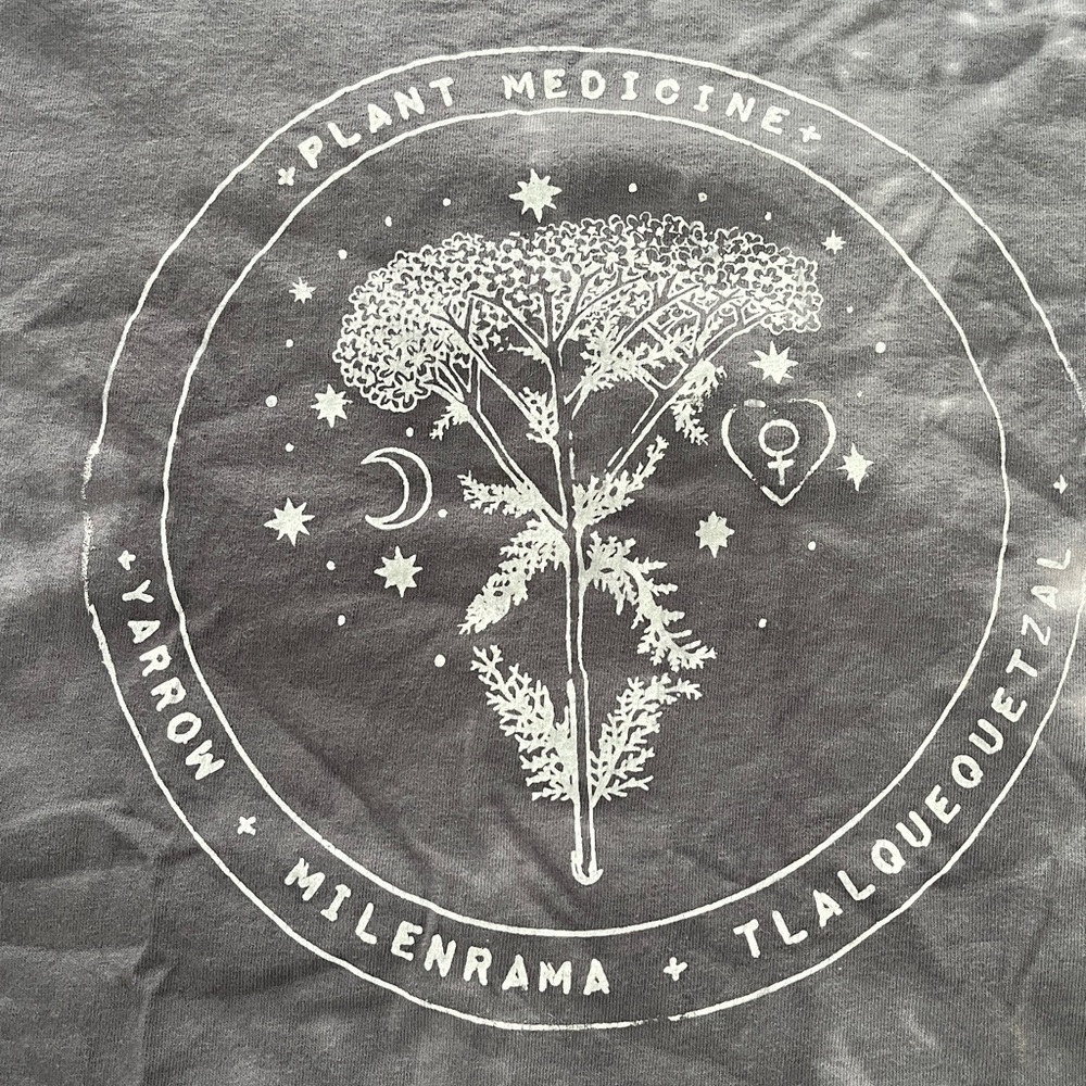 Healing Plants Charcoal Silk-screened Children’s Large T-Shirt